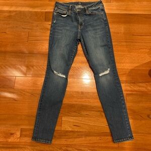 GAP Blue Skinny Jeans with Distressed Details